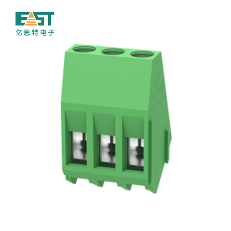 MX104-5.00 Screw terminal block green flat screw
